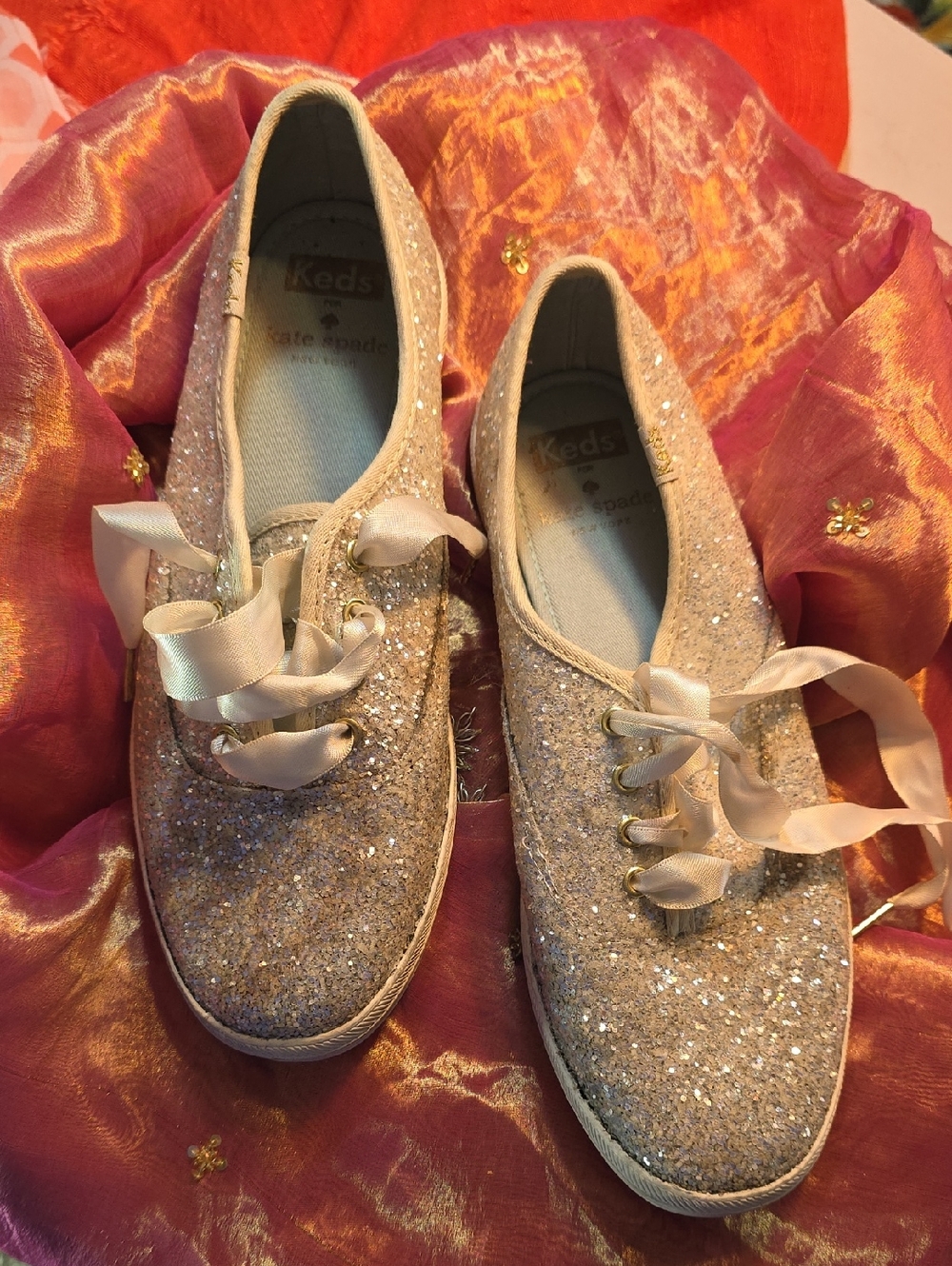 Keds x Kate Spade New York Champion Glitter Tennis Shoes Size 71I